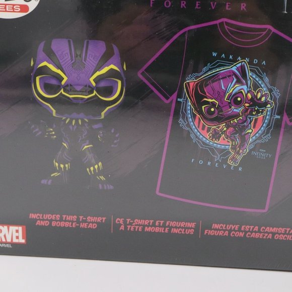 Funko POP! Tees Wakanda Forever The Infinity Saga Size M Tshirt & Black Panther - Picture 6 of 6